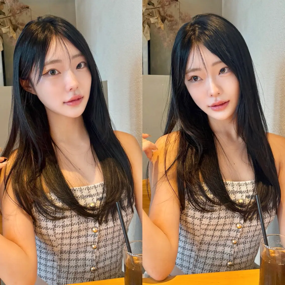 ロング カラー 韓国風ヘア レイヤーカット カット ヘアカラー トリートメント 💎小顔前髪&髪質 改善カラー💎片桐のヘアスタイル