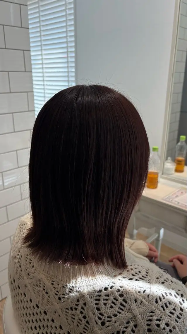 ミディアム カラー カット ヘアカラー 似合わせ 顔周りYUUGAのヘアスタイル