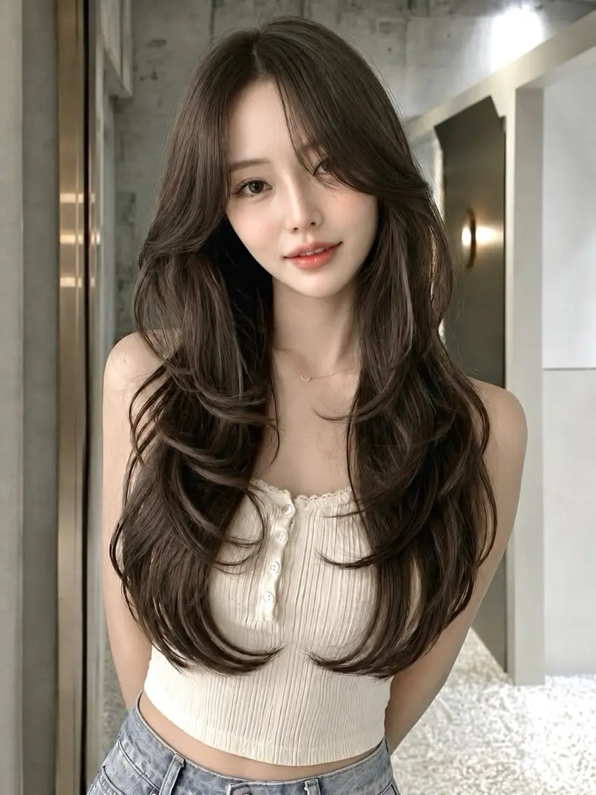 ロング erena/盛れる 韓国レイヤー🖤のヘアスタイル
