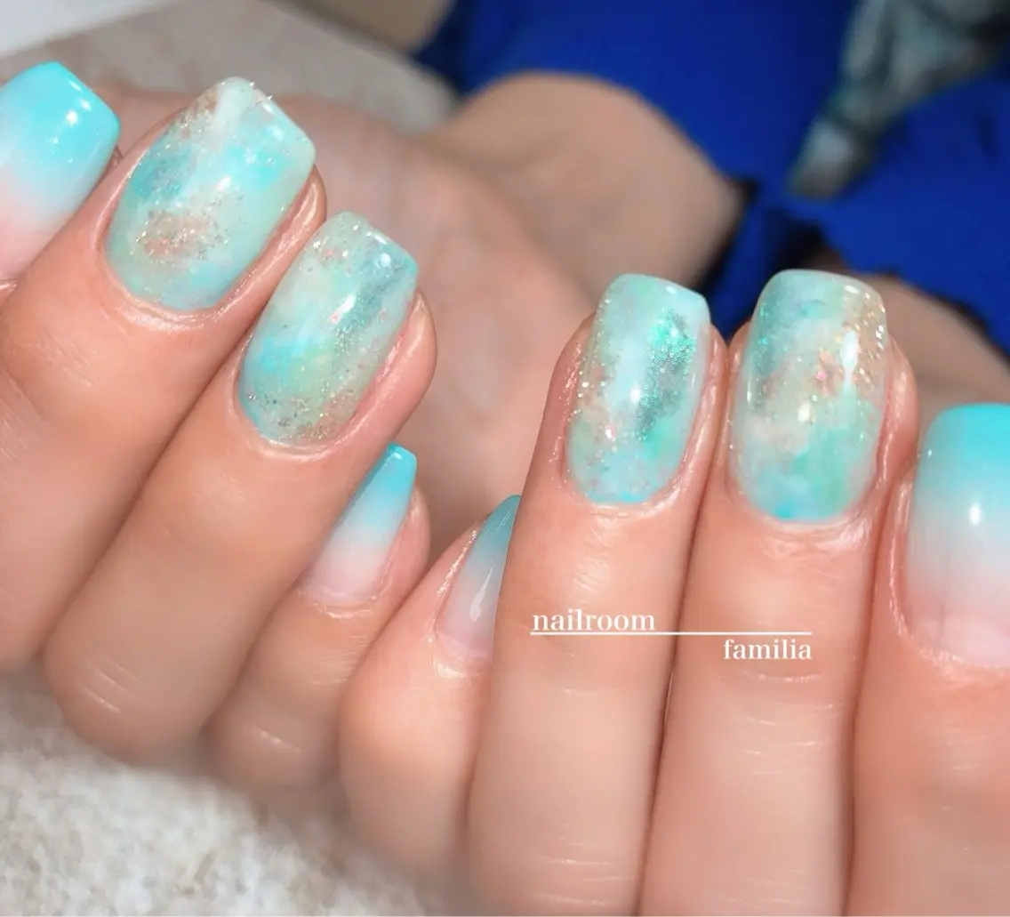 ネイル グラデーション ニュアンスネイル ハンドネイル -nailroom- familiaのネイルデザイン