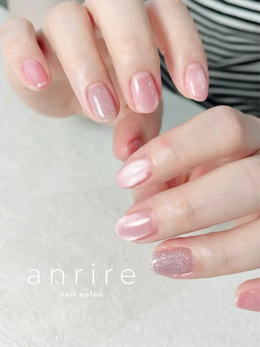 ネイル フラッシュネイル ジェルネイル キラキラネイル マグネットネイル オフィスネイル nailsalon anrireのネイルデザイン