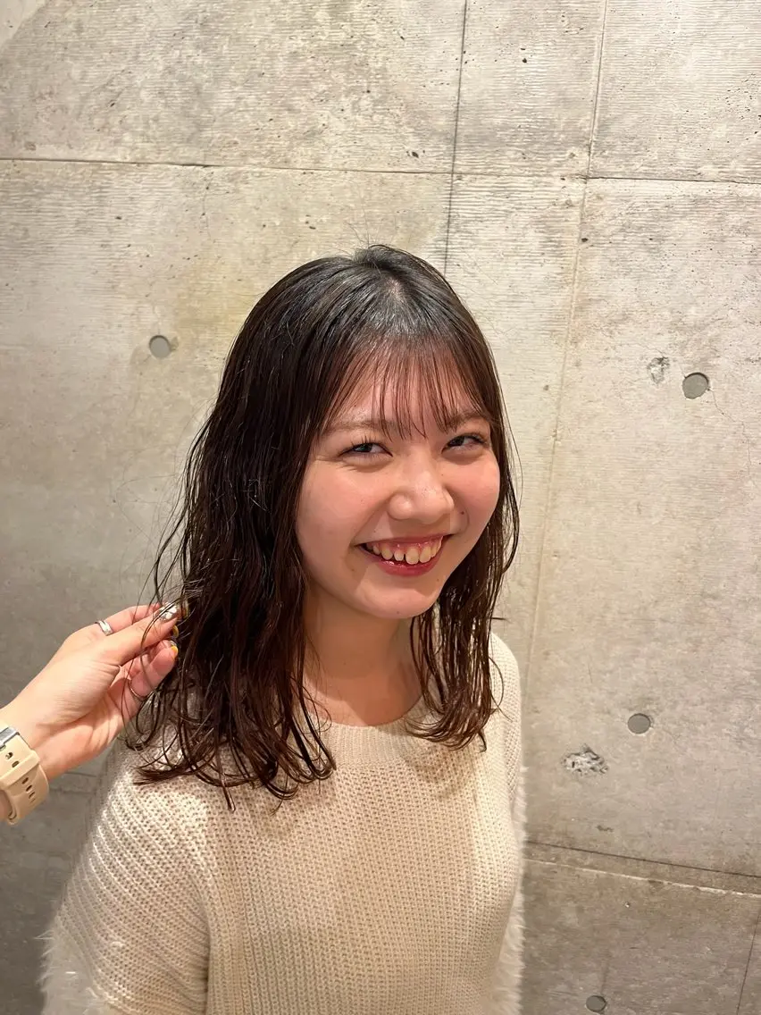 セミロング パーマ セミロングパーマ パーマ «料金🆓カット モデル»キリ🌿のヘアスタイル