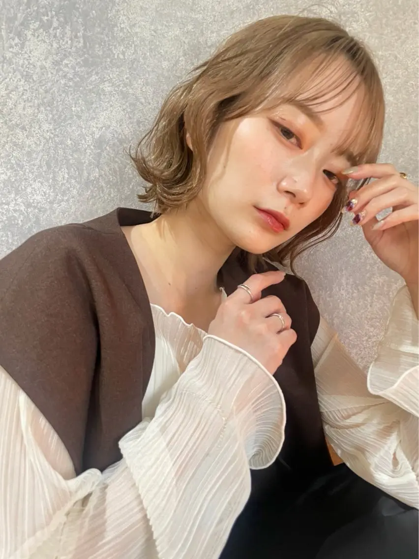 ショート カラー パーマ ヘアアレンジ カット ハイトーン×髪質改善 Gran Luciaのヘアスタイル