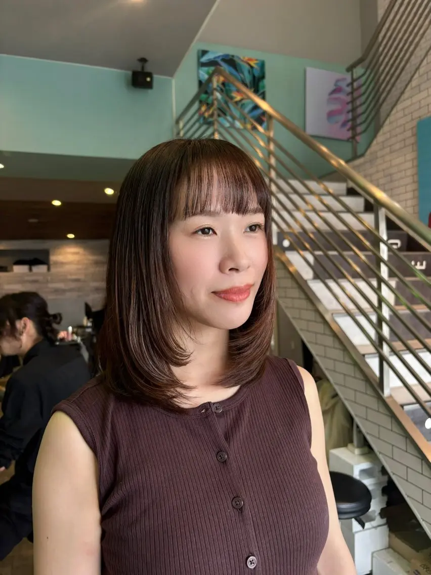 ミディアム レイヤーカット カット 🫧古田 穂香🫧パーマモデルのヘアスタイル