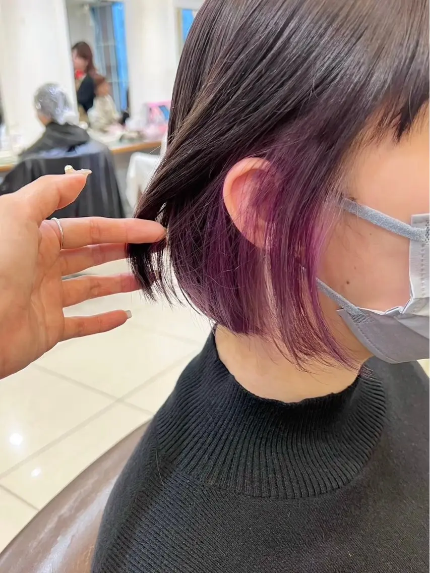ショート ヘアカラー 横浜⭐️ブリーチ モデル💫あみ💫のヘアスタイル
