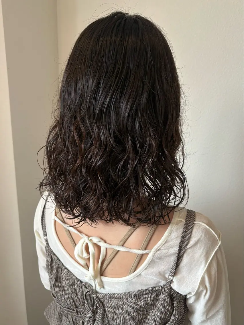ミディアム パーマ ニュアンスパーマ 🧺アンジュのヘアスタイル