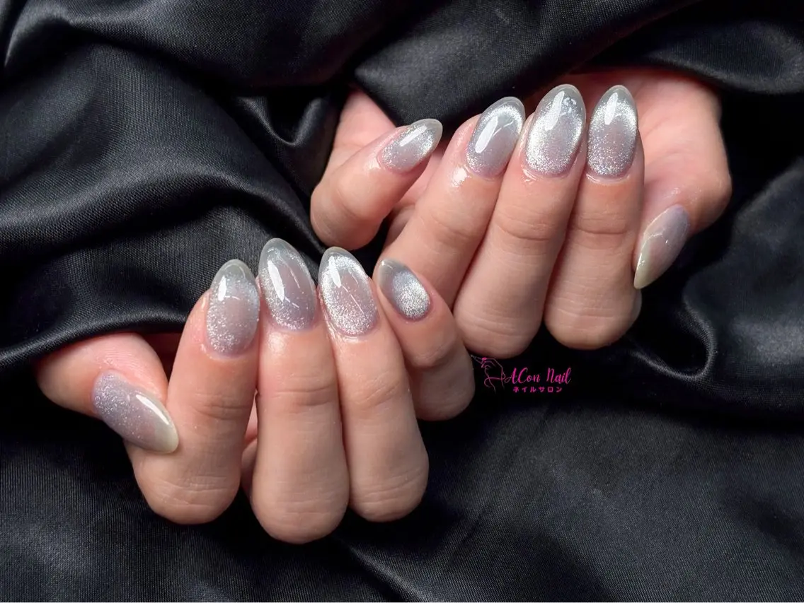 ネイル 桜ネイル 長さ出し フラワーネイル フレンチネイル ジェルネイル ハンドネイル ACon NailSalonのネイルデザイン