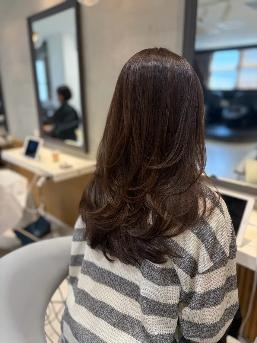 セミロング カット トリートメント ヘアセット/レイヤー 縮毛矯正/はるか🎀のヘアスタイル