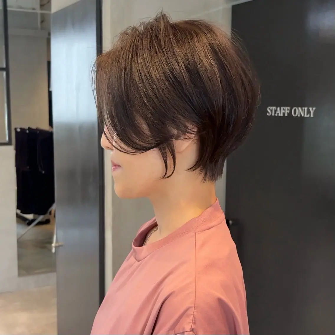 ショート カラー ショートボブ ボブレイヤー 丸みショート グレージュ ボブ 髙井/ショート特化 /似合わせ/豊中のヘアスタイル