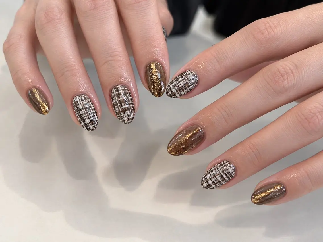 ネイル ニュアンスネイル ツイードネイル ハンドネイル AJ nailのネイルデザイン