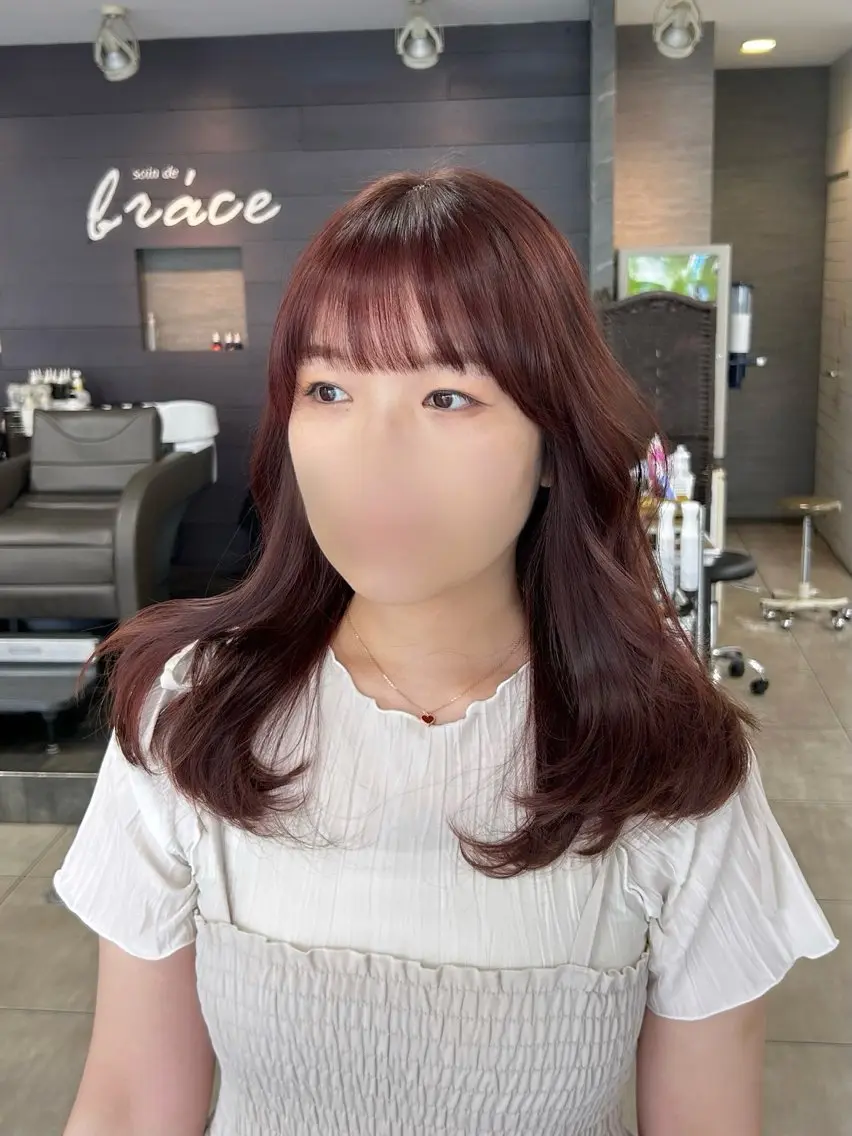 セミロング カット ヘアカラー レイヤー/艶髪カラー 森本くるみのヘアスタイル