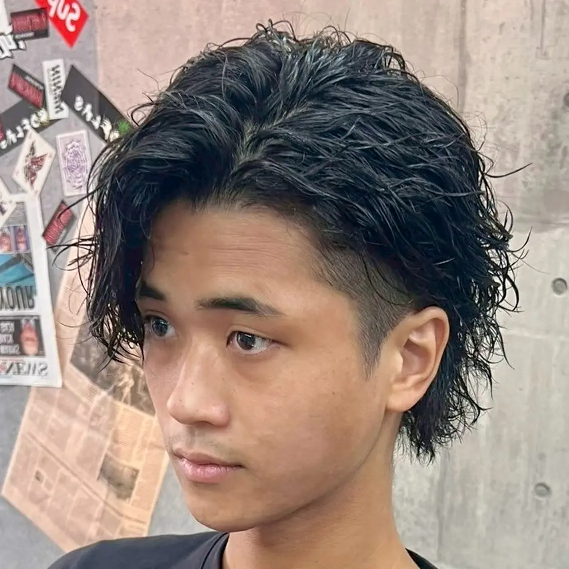 ミディアム パーマ メンズ MENIN メンズ サロン 望月 涼太のヘアスタイル