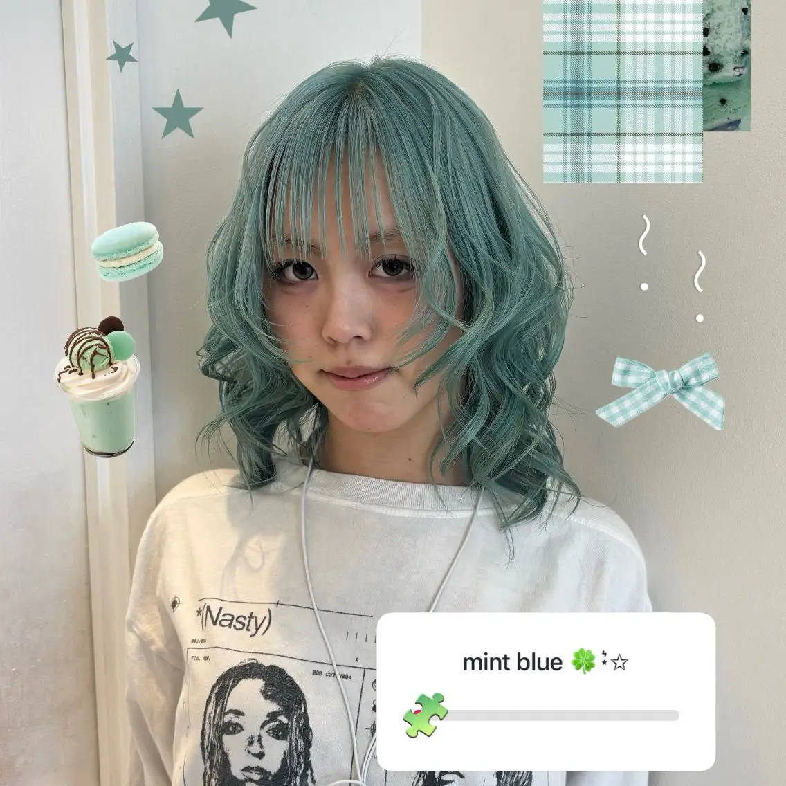 ミディアム カラー ブルーカラー デザインカラー ダブルカラー ラベンダーカラー エクステ ヘアカラー レイヤー sala 推しカラー職人🎀のヘアスタイル