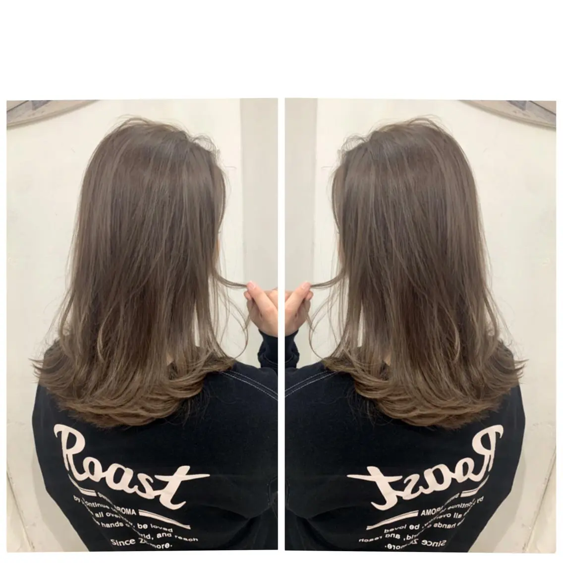 セミロング カラー カット ヘアカラー 京都大人女性ショート 徒歩1分/秋山のヘアスタイル
