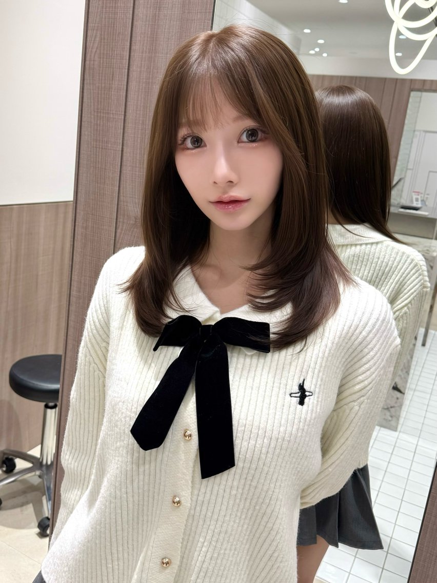 ミディアム カラー カット ヘアカラー トリートメント ヘッドスパ 上品ヘア🤍顔周り/ 前髪カット/林遼一郎のヘアスタイル