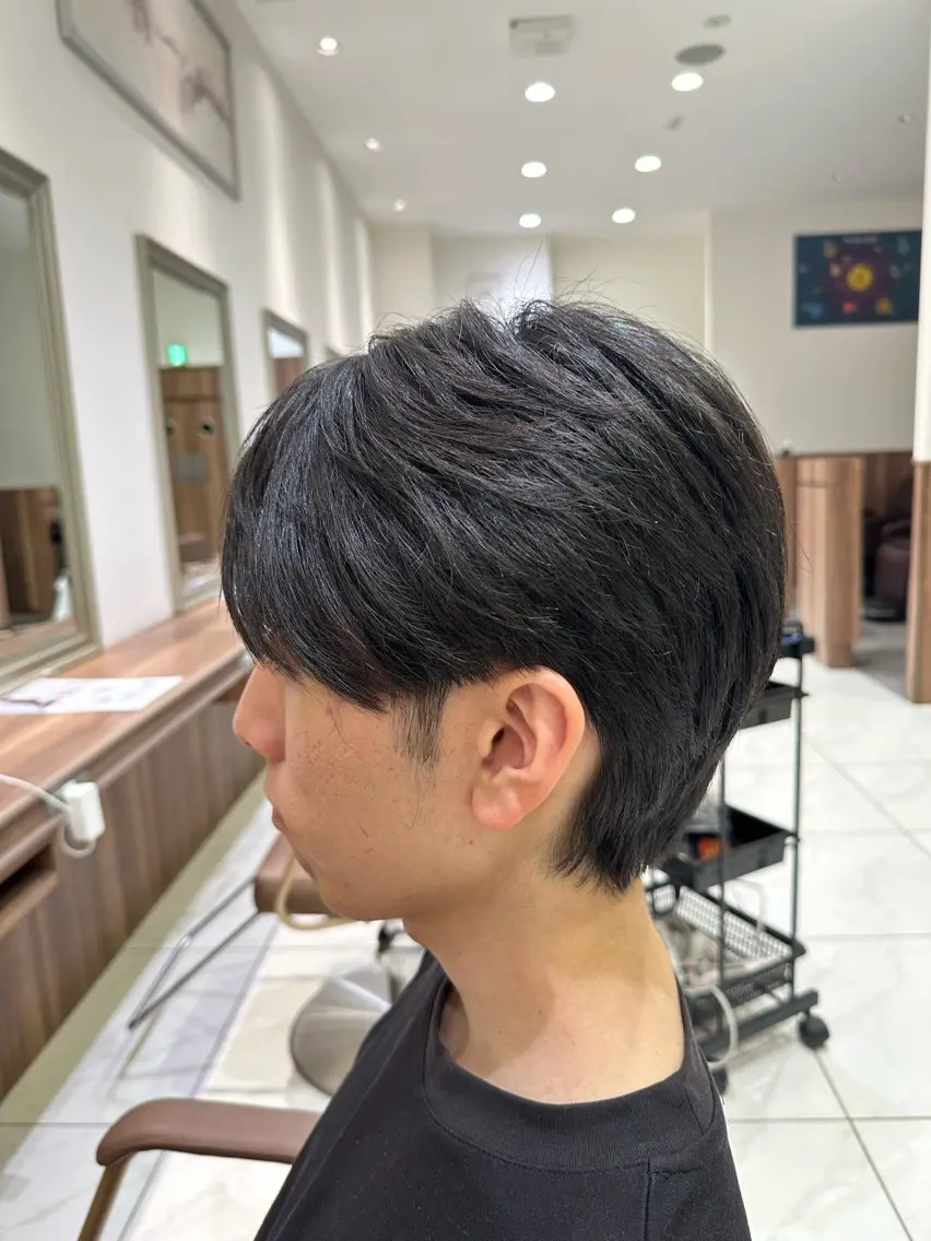 🍒韓国男子 メンズカット➕韓国アイドル風ブルーブラックカラー🖤の写真