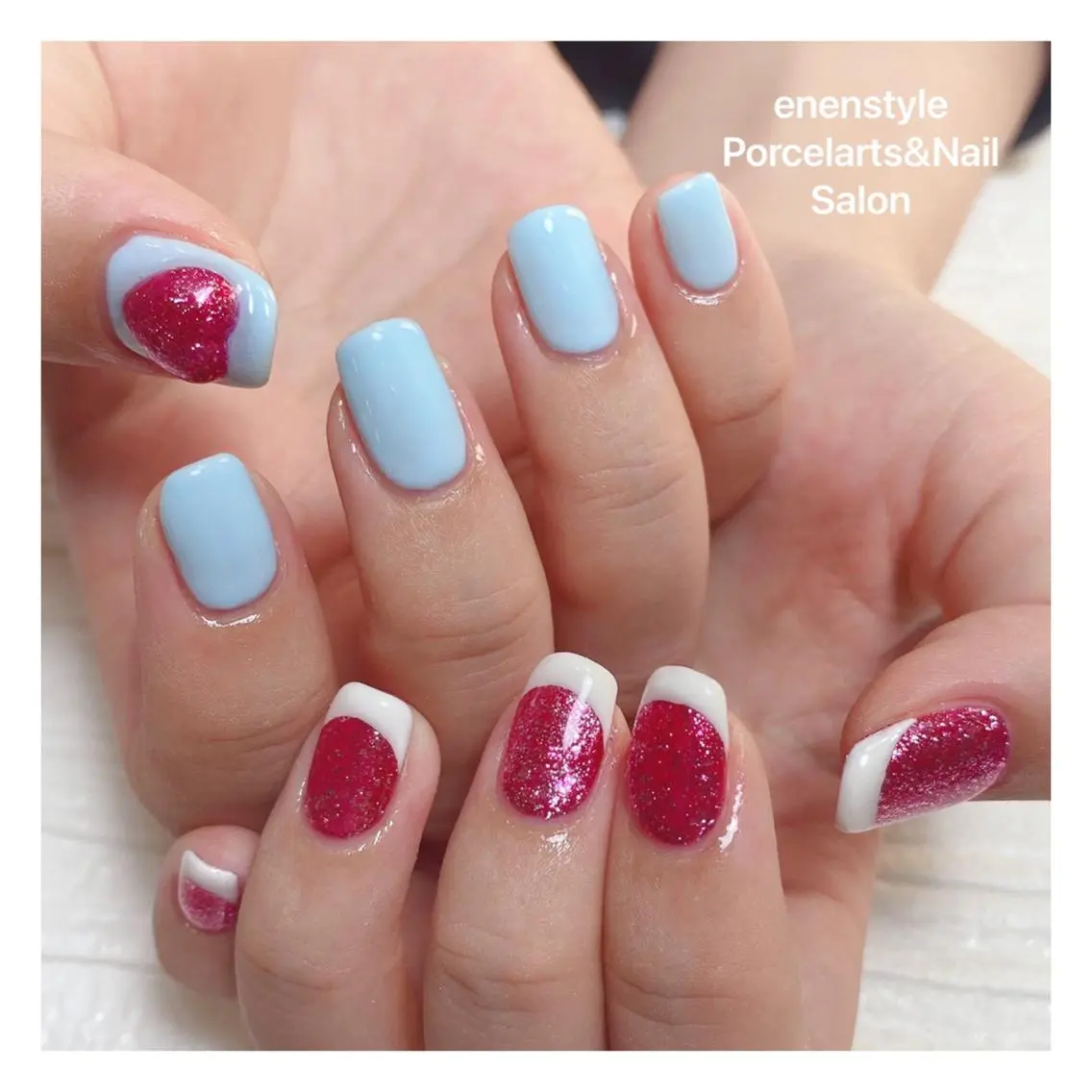 ミディアム ネイル ハンドネイル 🐾enen style 🐾のネイルデザイン