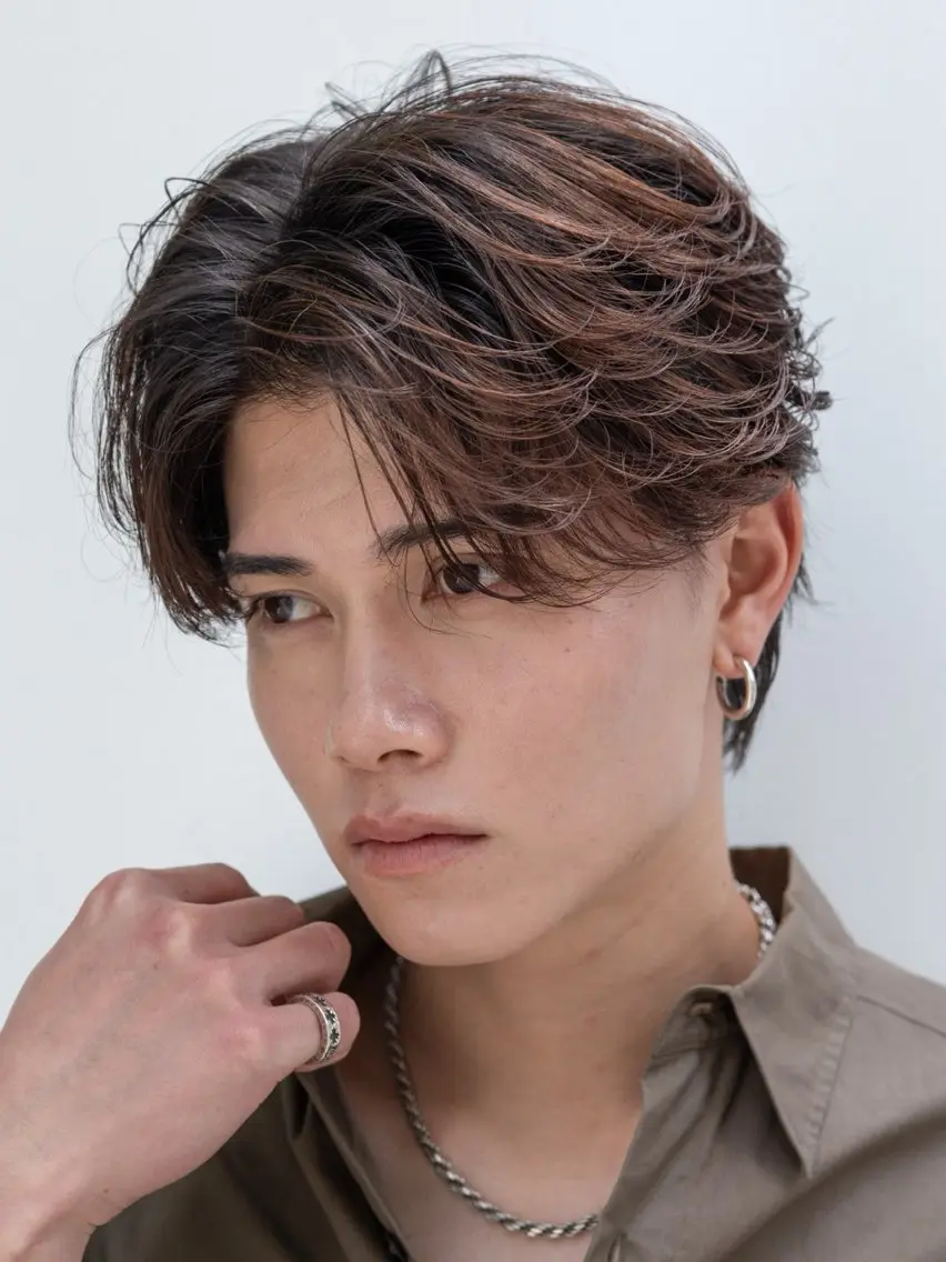 ミディアム 栁内 陽匠のヘアスタイル