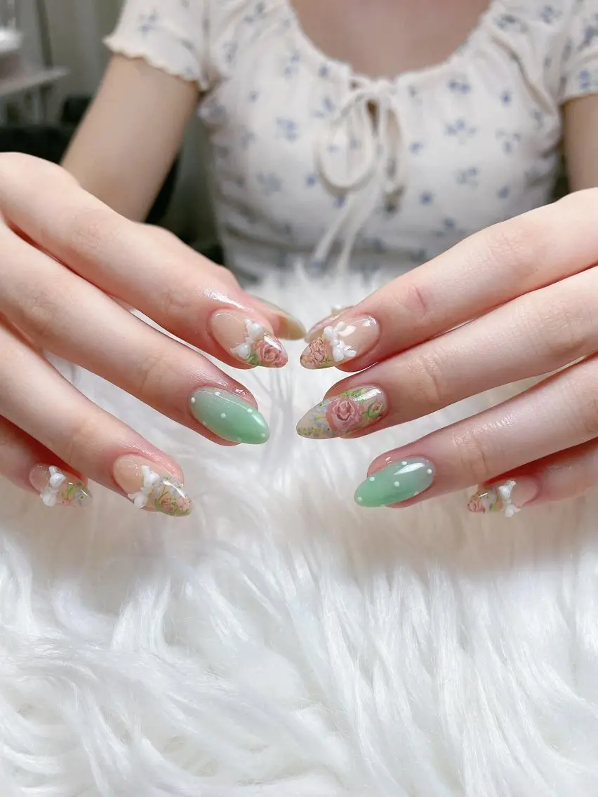 ネイル 長さ出し フレンチネイル グラデーション 韓国ネイル マグネットネイル ハンドネイル Lannie nailのネイルデザイン