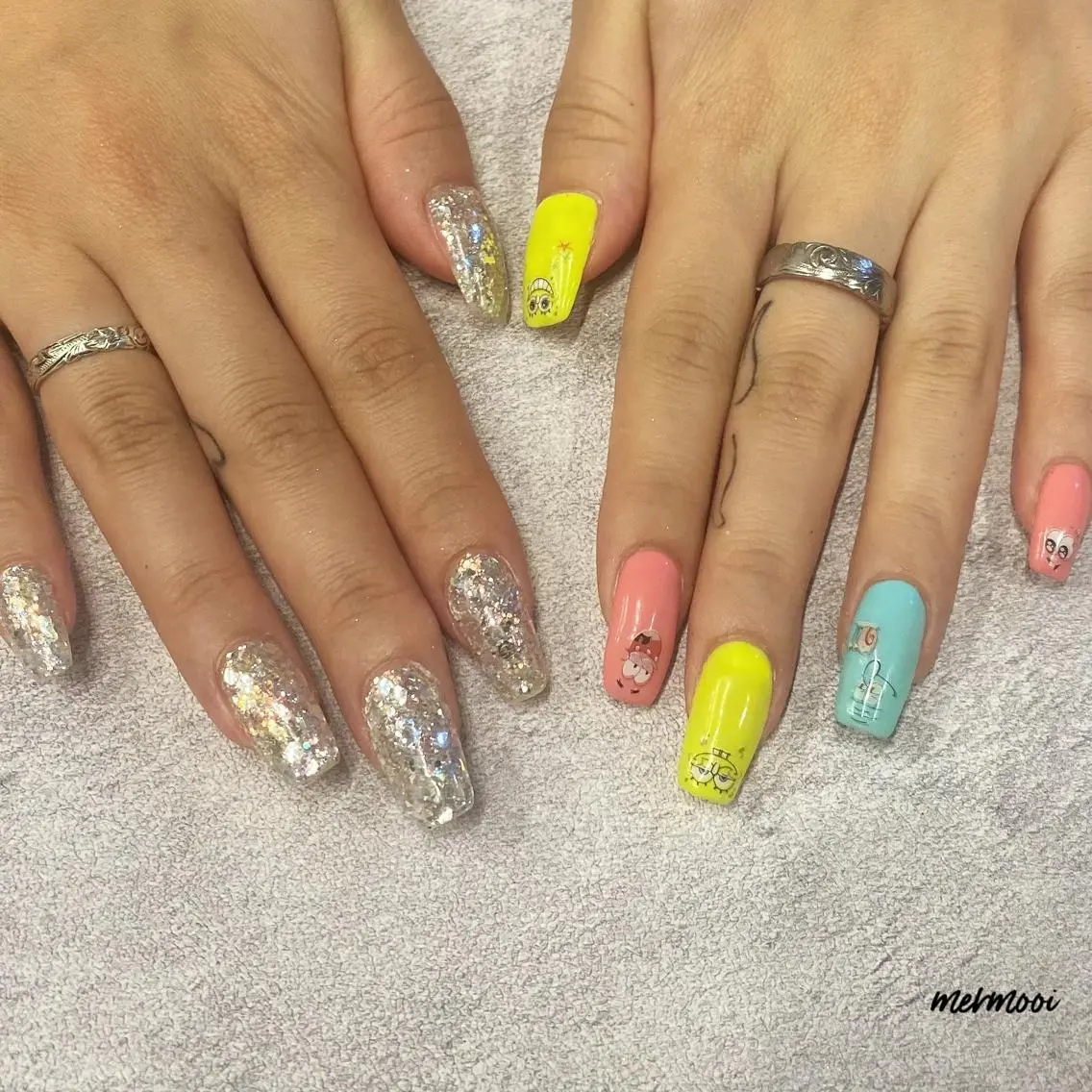 ネイル ジェルネイル キラキラネイル ラメ(グリッター) パステルネイル mermooi nailのネイルデザイン