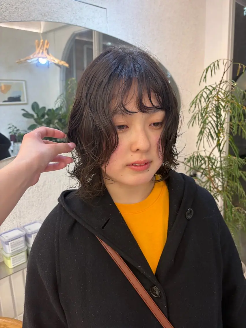 パーマ まろやかベージュ🤎 艶カラー🔔リンのヘアスタイル