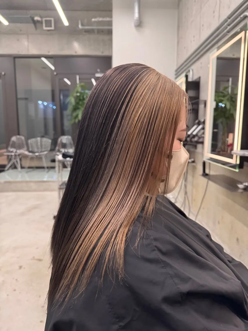 ロング カラー デザインカラー saki｜パーマ ボブパーマ.メンズのヘアスタイル