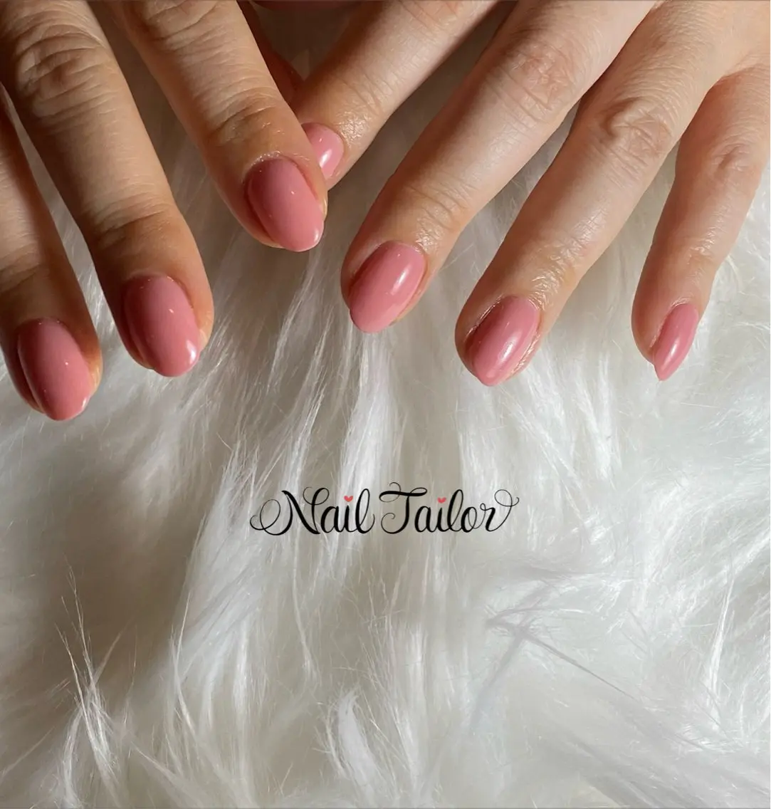 ネイル 入学式 ジェルネイル 卒業式 ワンカラーネイル ピンク ハンドネイル NailTailor ネイルテイラーのネイルデザイン