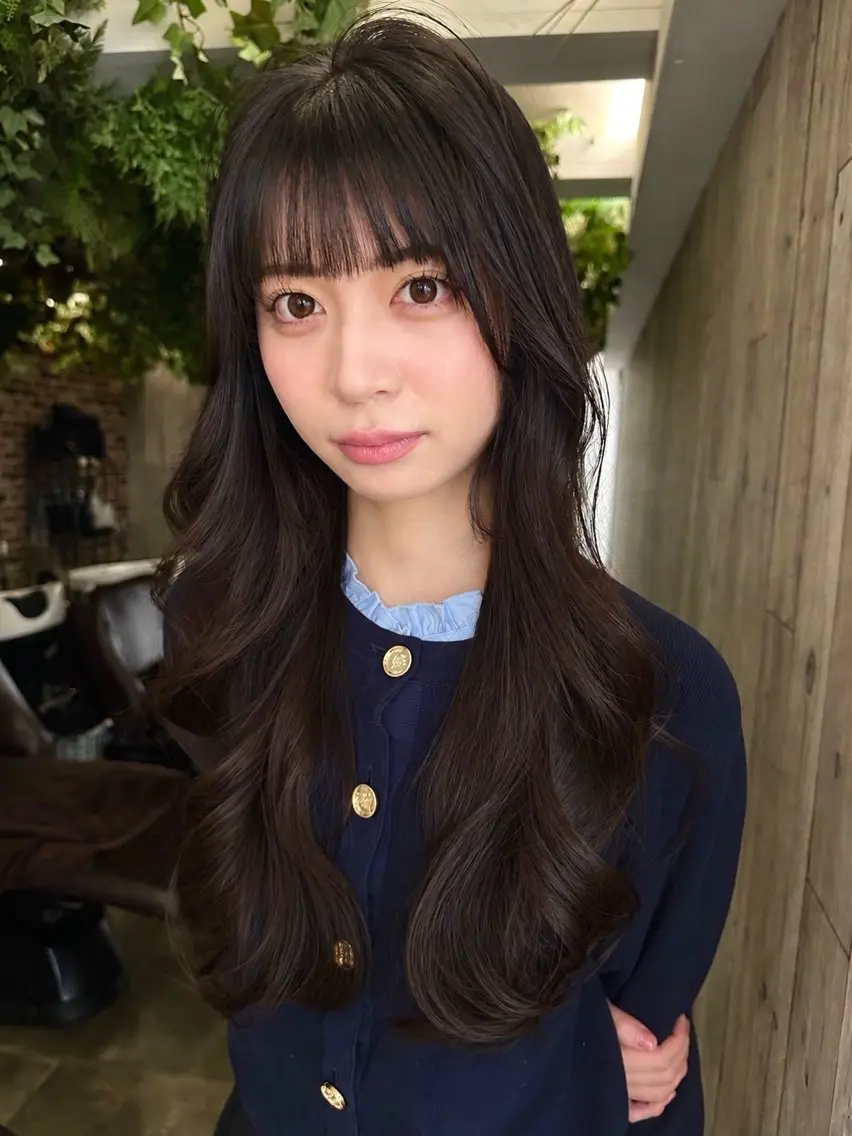 ロング カット ヘアカラー 艶カラー/フェイス レイヤー/たむのヘアスタイル