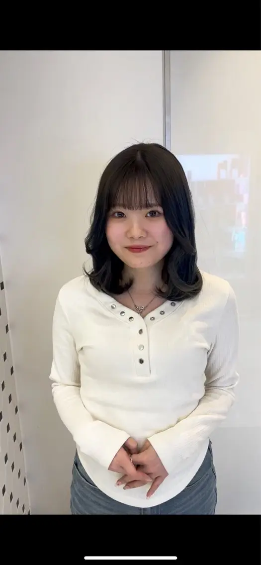 ミディアム カラー ヘアアレンジ カット 顔周り/透明感/銀座 🩵rinoのヘアスタイル