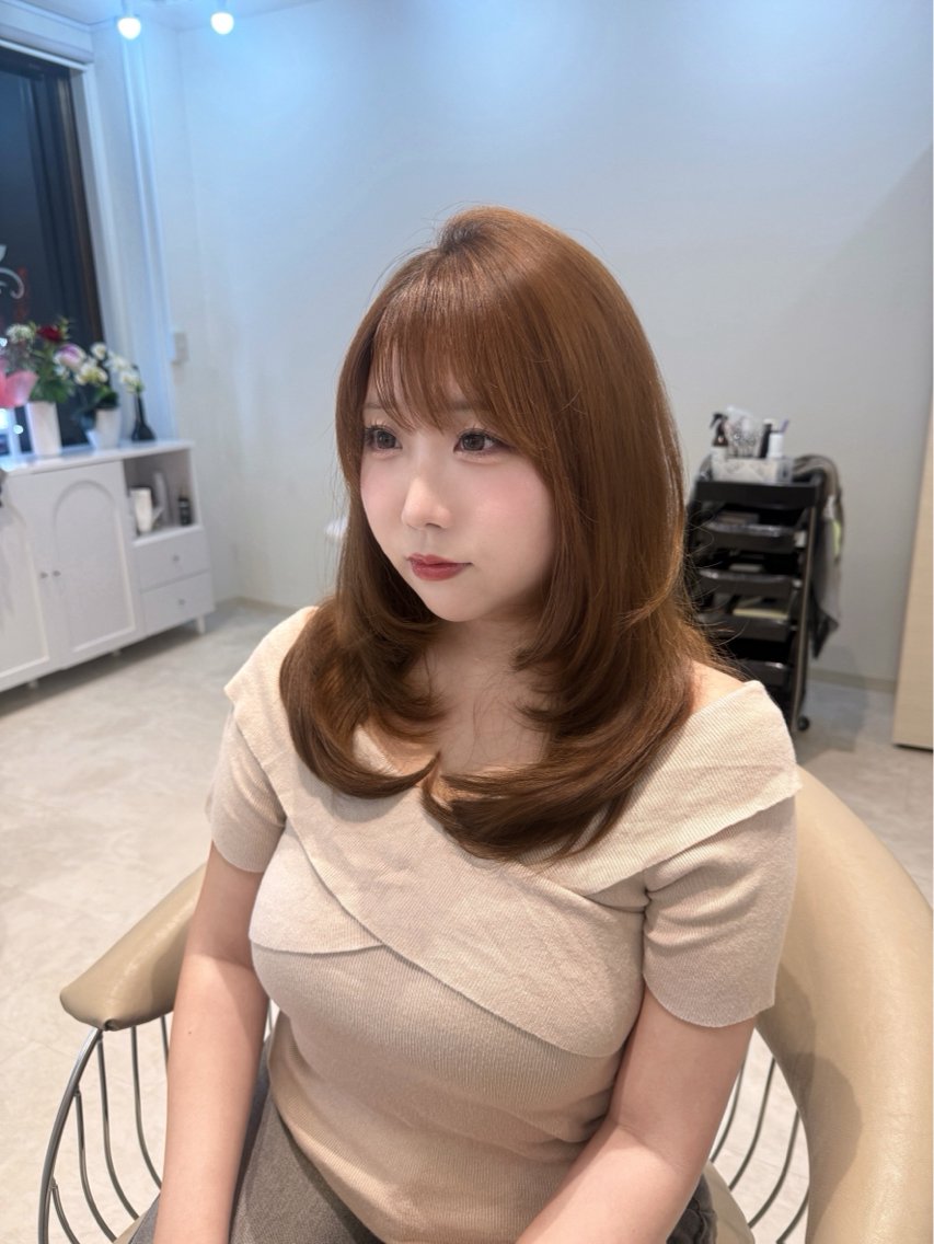 セミロング レイヤーカット カット ヘアカラー トリートメント Lino salon privé片岡友梨香のヘアスタイル