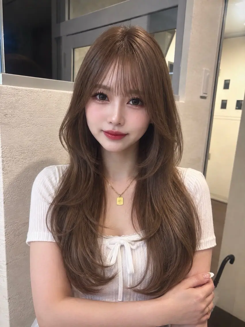 ロング カラー ヘアカラー トリートメント himari/縮毛 矯正/レイヤー/熊谷のヘアスタイル