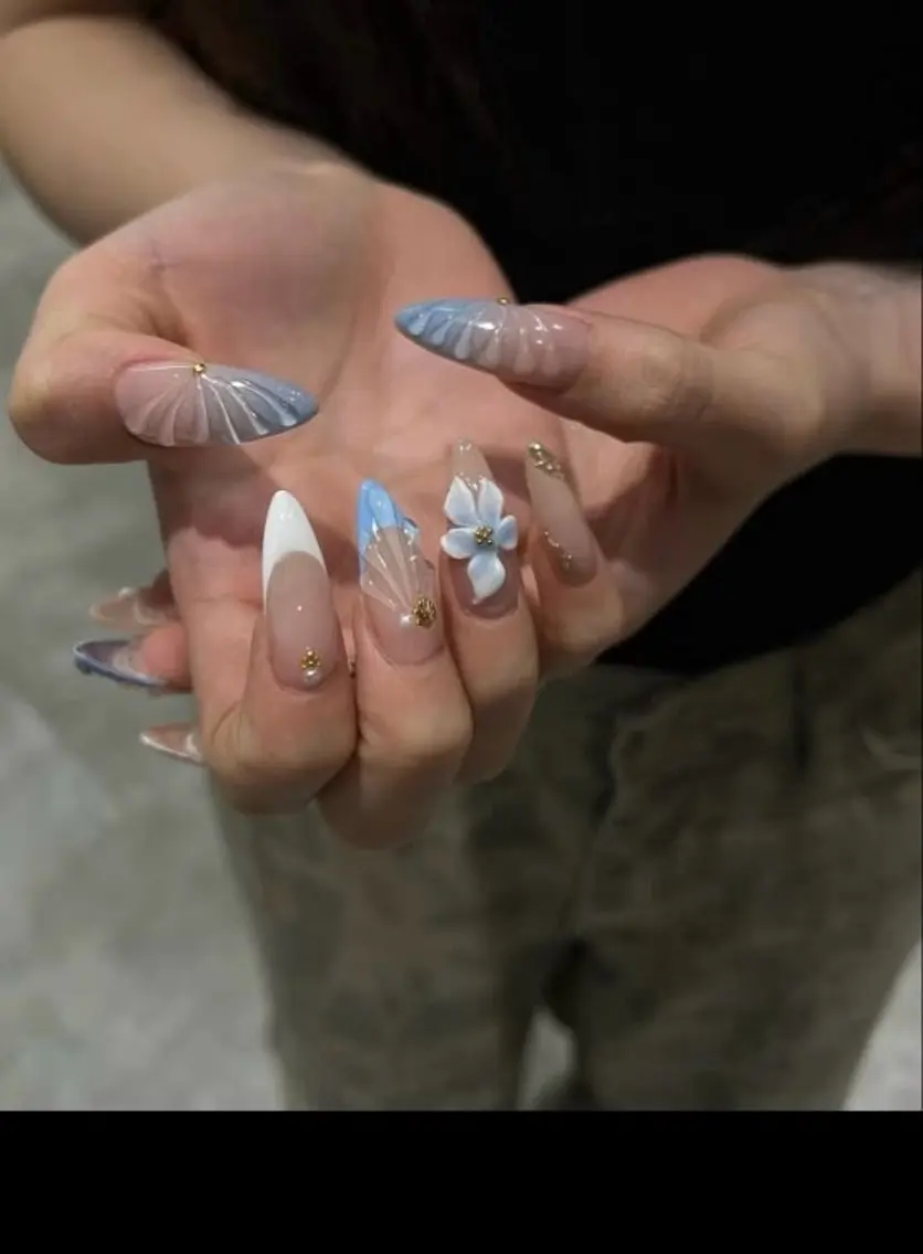 ネイル 韓国ネイル 持ち込み ニュアンスネイル ネイルチップ ハンドネイル Doraemi ANA.CHUOのネイルデザイン