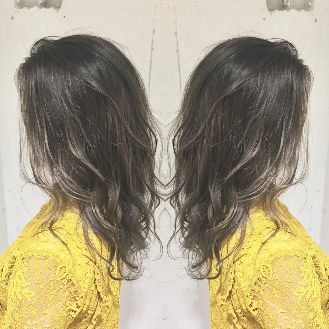 ロング カラー バレイヤージュ グレージュ ハイトーンカラー シルバー シルバーグレージュ カット ヘアカラー トリートメント レイヤー/大人メンズ パーマ🌀 平島拓也のヘアスタイル