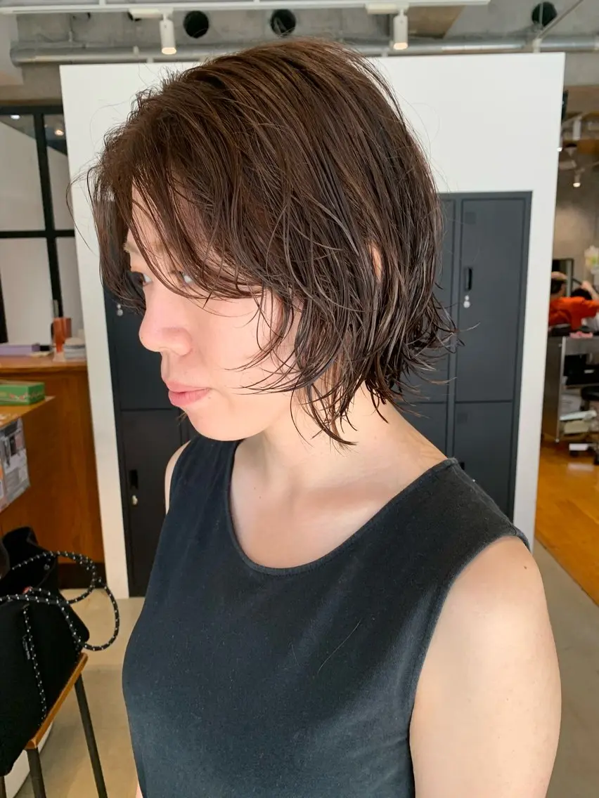 セミロング カラー パーマ パーマ　地毛風カラー /横山大樹のヘアスタイル