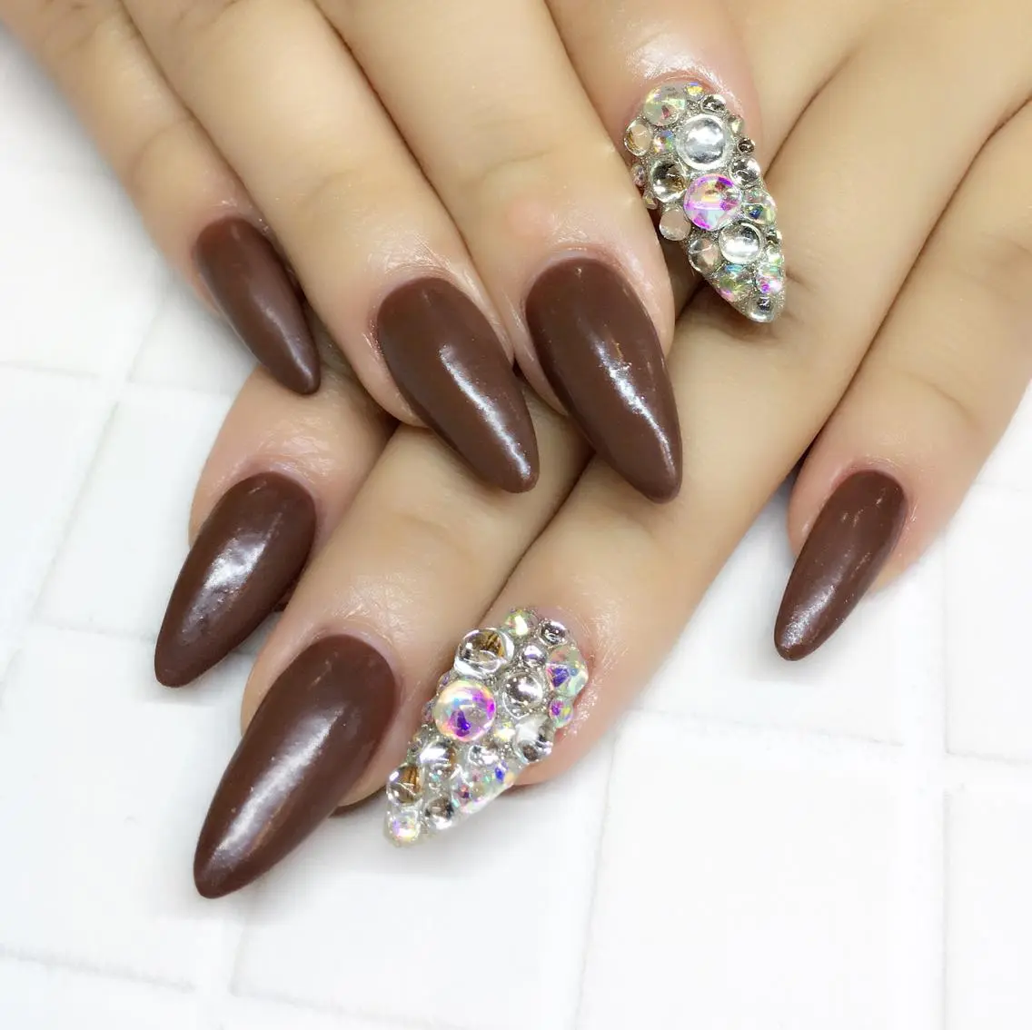 ネイル ブラウン マットネイル 持ち込み スカルプネイル シンプルネイル nail salon Soeurのネイルデザイン