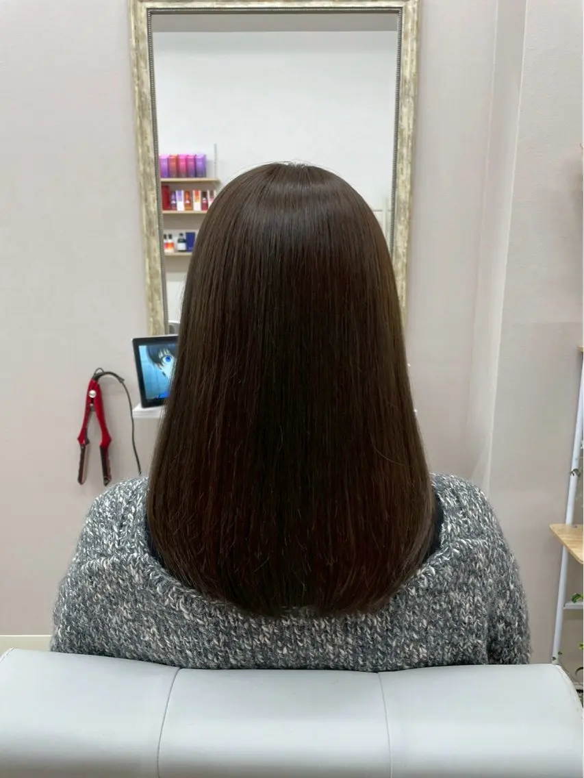 ミディアム カラー ベージュカラー トリートメント luna ayane ／透明感カラーのヘアスタイル