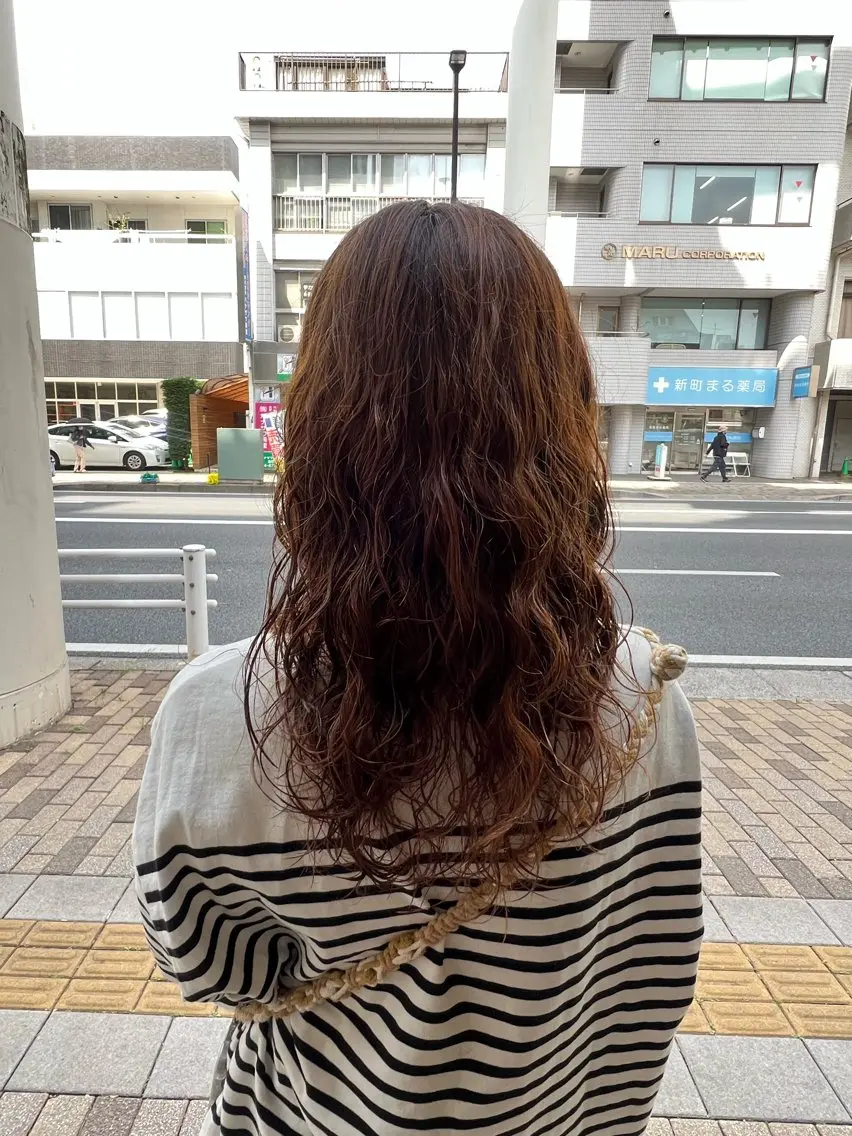 ロング パーマ レイヤーカット hairdo千葉店 カワサキ　マナのヘアスタイル
