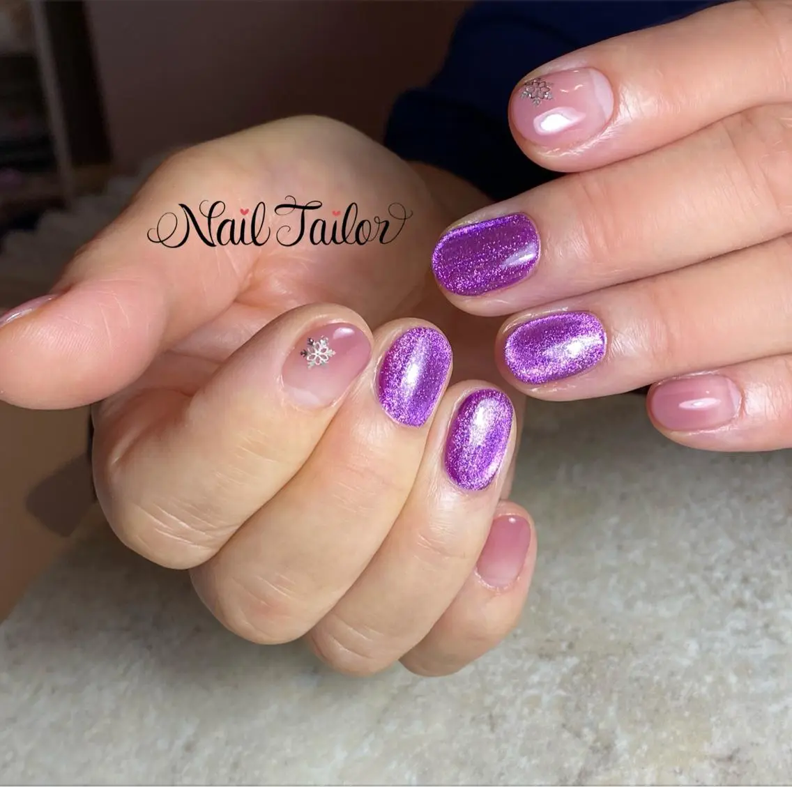 ネイル マグネットネイル ピンク パープル NailTailor ネイルテイラーのネイルデザイン