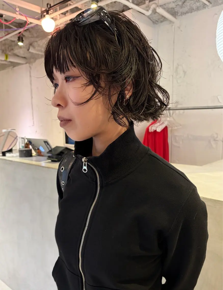 ショート パーマ ボブ ニュアンスパーマ カット パーマ トリートメント 村上雅人 ナチュラルモードのヘアスタイル