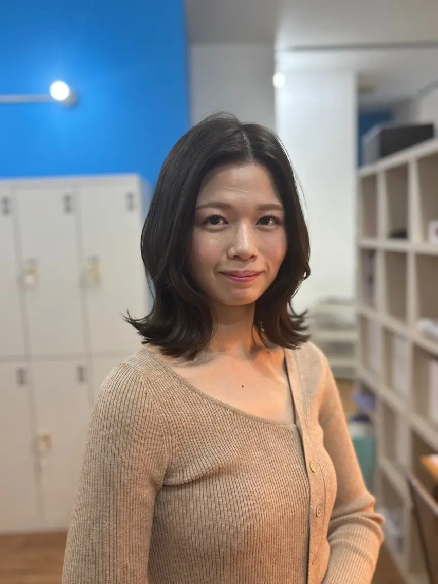 ミディアム カット ヘアカラー 永井大樹✨ 透明感カラー✨のヘアスタイル