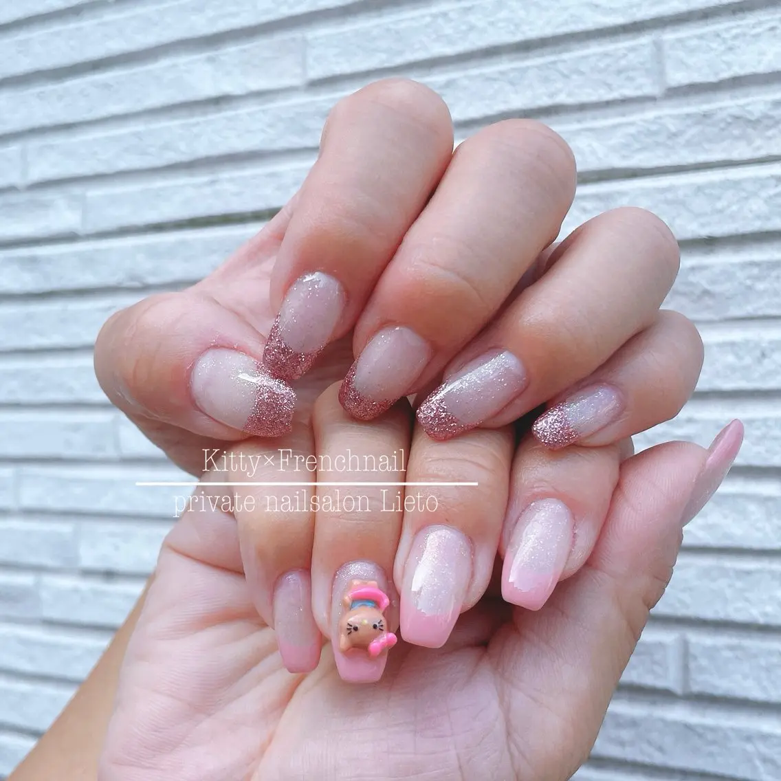 ネイル フレンチネイル ラメ(グリッター) ハンドネイル nailsalon Lietoのネイルデザイン