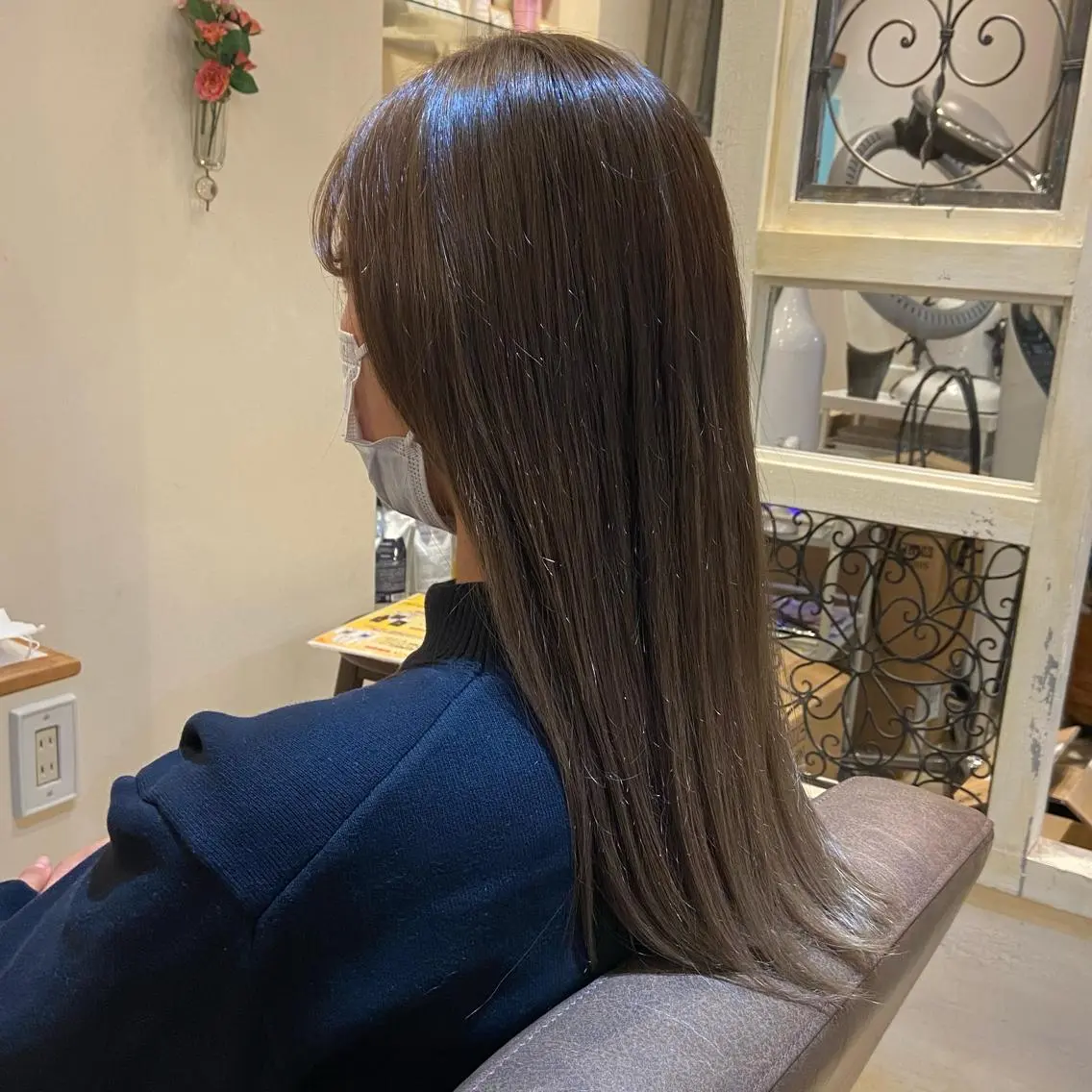 ロング カラー ヘアアレンジ ベージュカラー オリーブベージュ Plaatje💐 ゆずはのヘアスタイル