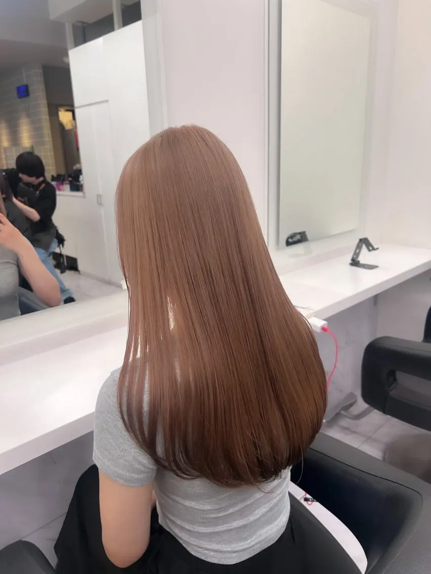 ロング カラー パーマ ヘアアレンジ メンズ キッズ ブリーチなしカラー/ ブラウン/レイヤーのヘアスタイル