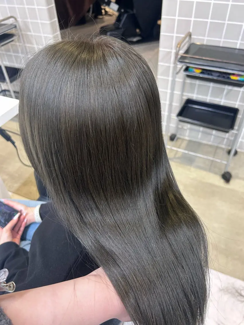 ロング カラー パーマ ヘアアレンジ メンズ キッズ ヘアカラー トリートメント ヘアセット ブリーチなしカラー/ ブラウン/レイヤーのヘアスタイル