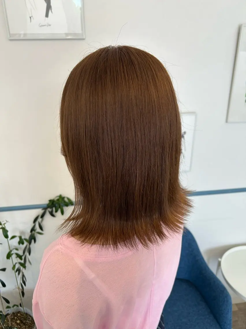 ミディアム カラー ベージュカラー カット ヘアカラー 青木 優雅のヘアスタイル