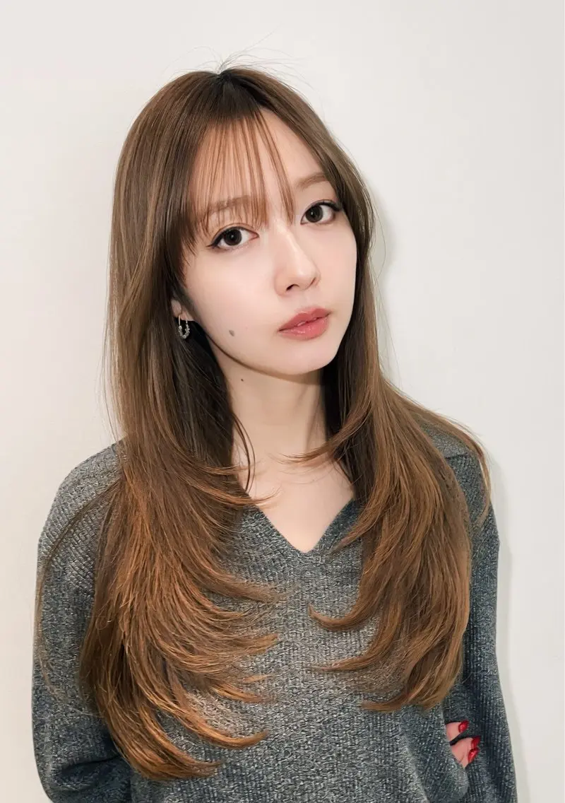 ロング カット ヘアカラー トリートメント レイヤー/デジパ SAKIのヘアスタイル