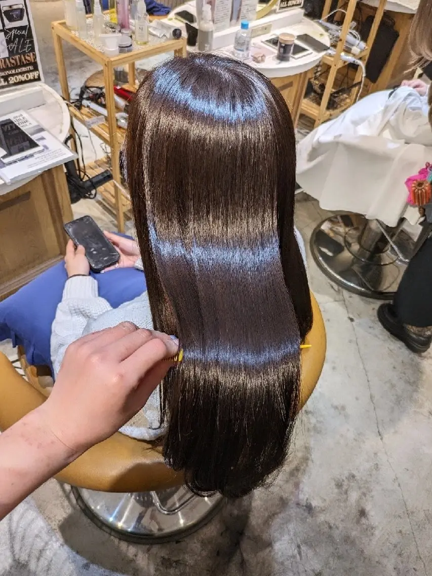 ロング カット ヘアカラー トリートメント 縮毛矯正/レイヤー 💎やまもとちひろのヘアスタイル