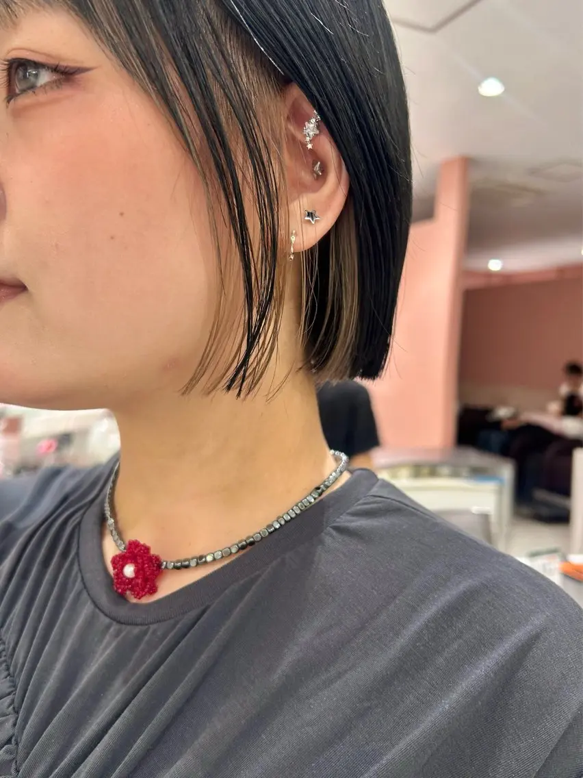 ショート カラー 切りっぱなしボブ デザインカラー ボブ ヘアカラー 👔ボブ﹨髪質改善 ストレート🩳ももかのその他イメージ