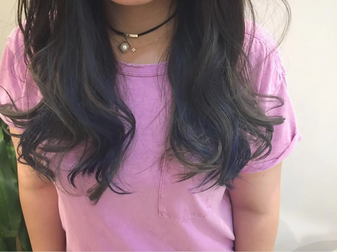 セミロング ロング カラー ブルーカラー ハイトーン×髪質改善 KENTAのヘアスタイル