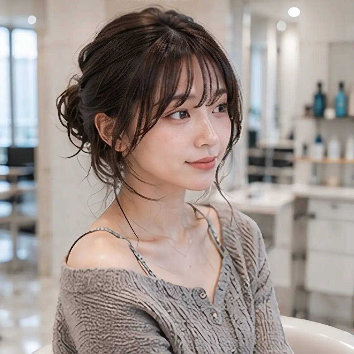 ミディアム カット 池袋/前髪/顔周り 縮毛矯正/おばかんのヘアスタイル